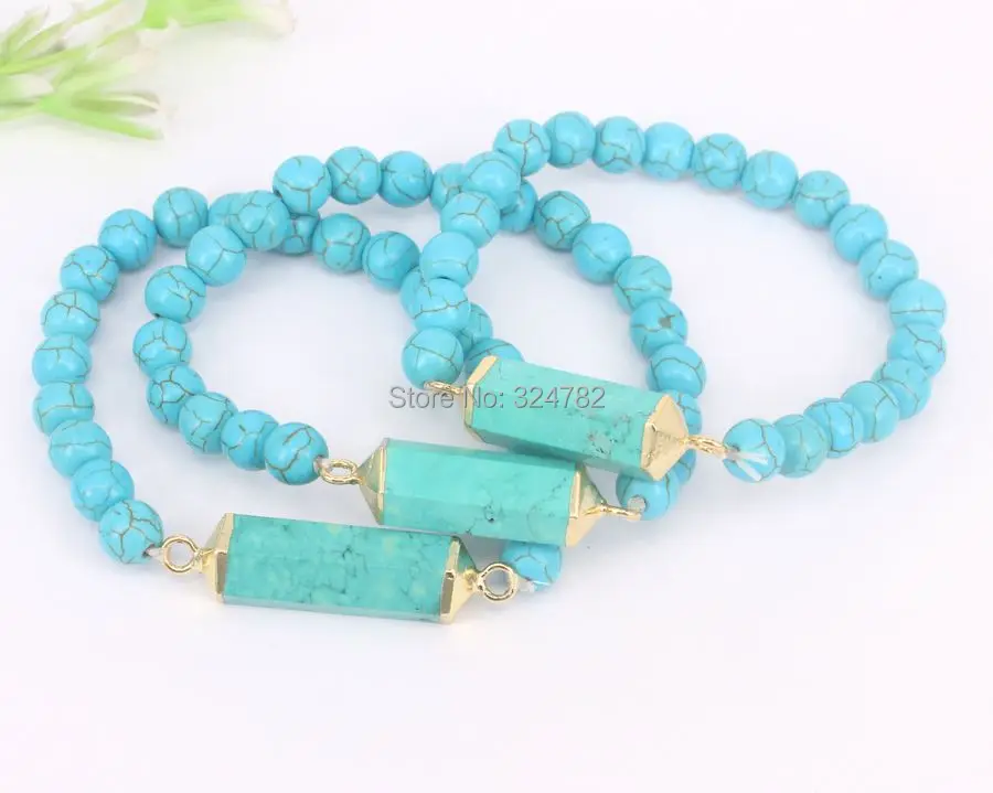 5 Strands Natural Stone Connector Bracelets With 8mm Beaded Charm DIY Bracelet | Украшения и аксессуары