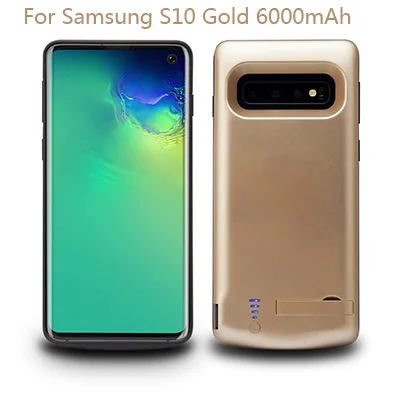 For S10 Gold 10 шт./лот BRSUANG 5000 6000 мАч резервный внешний аккумулятор банк питания мини банк питания чехол для samsung S9 S10 S10 Plus и т. Д - Цвет: For S10 Gold