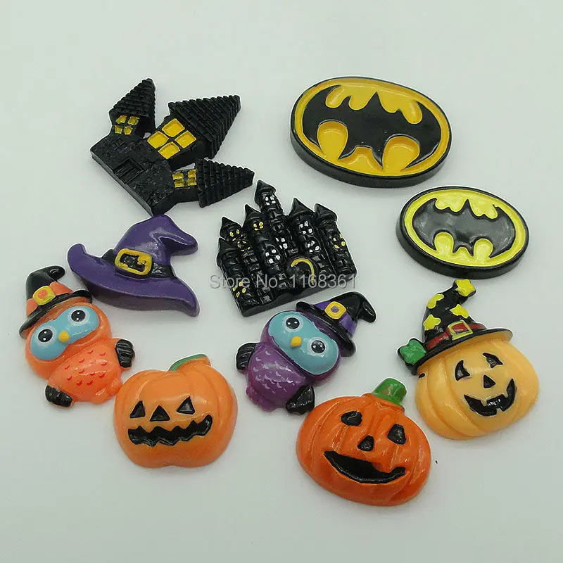 5 шт./лот резиновый плоский тыквенный домик для Хэллоуина летучая мышь Сова Тыква