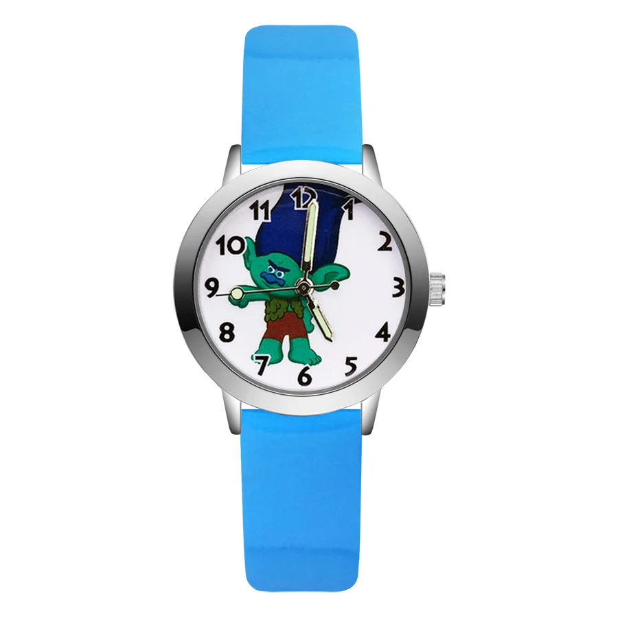 

Fashion Cute Cartoon trolls style Children's Watches Kids Student Girls boys Quartz leather Wrist Watch JA42