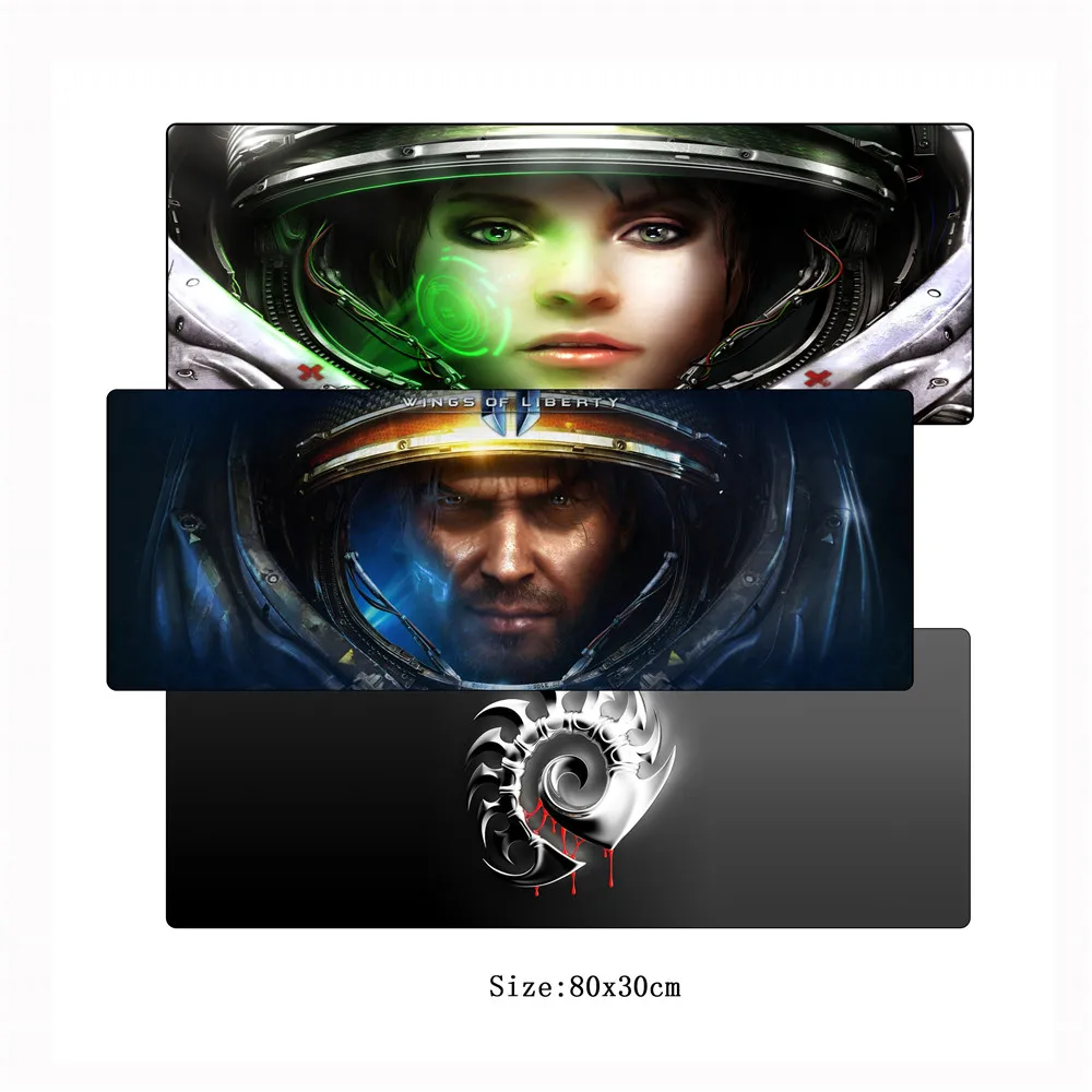 Коврик для мыши StarCraft 2 большой игровой коврик 80x30 см XL с фиксирующим краем