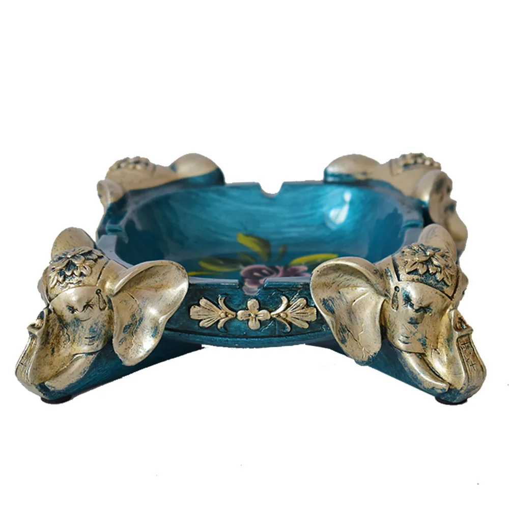 Europe vintage unique cute elephant sculptures ashtray decorative home office ashtrays for cigarettes women men gifts creative | Дом и сад