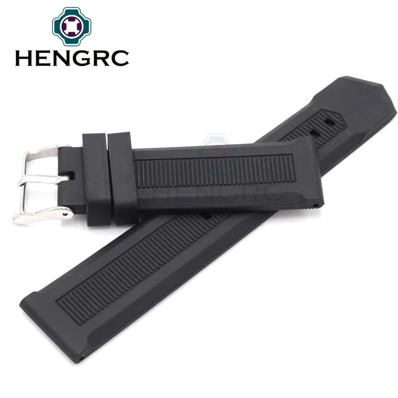 Hengrc 22 мм силиконовые часы Группа ремешок Для мужчин высокая qualiyt спортивные