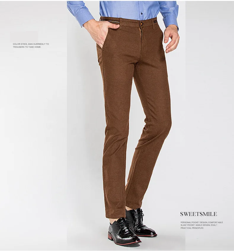 KEGZEIR New Spring Winter Skinny Pants Men Business Casual Trousers Men Brand Clothing Khaki Black Mens Fashion Pants