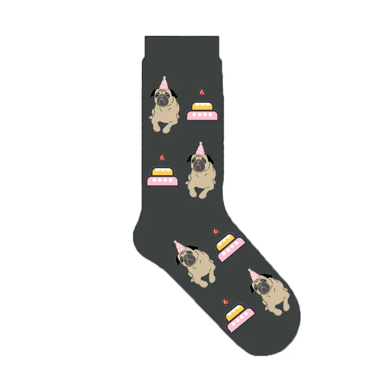 

women dog pug socks birthday doggie cartoon socks adult 50 pairs/lot wholesale