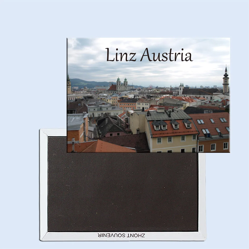 Панорама города Linz Австрия 24278 магнитный холодильник|fridge magnetic|magnetic fridge |