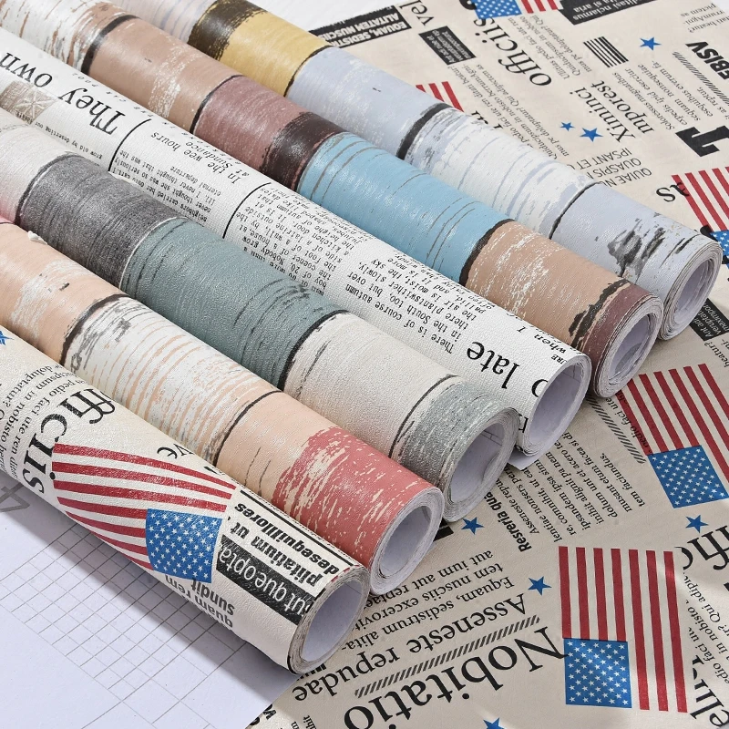 

Newspaper self - adhesive wallpaper waterproof wallpaper self - adhesive wall paste bedroom furniture renovation stickers -658