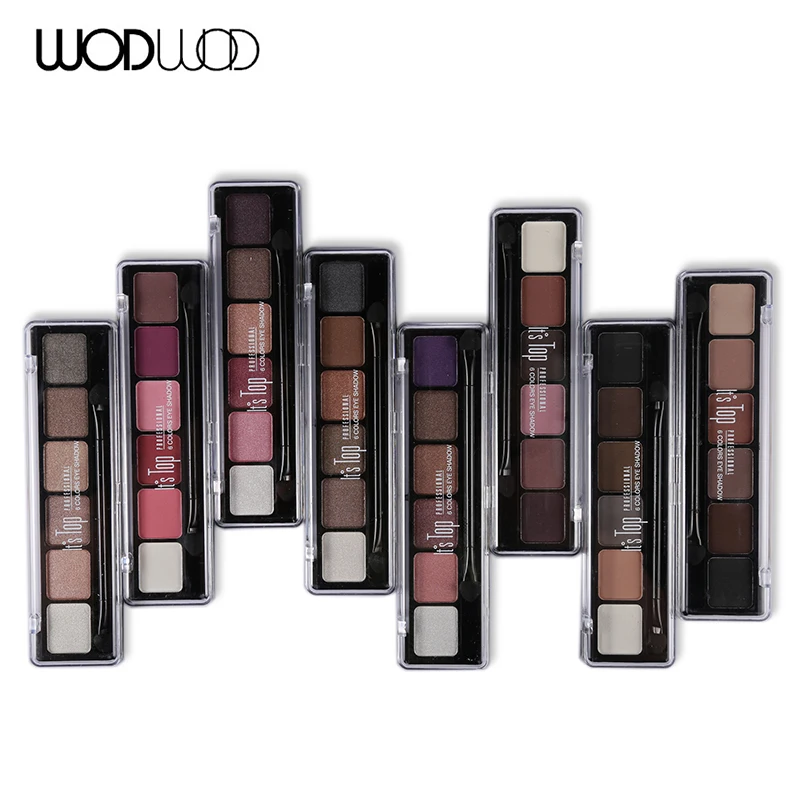 Wodwod брендовые блестящие тени для век Палитра набор с кисточкой макияжа Тени