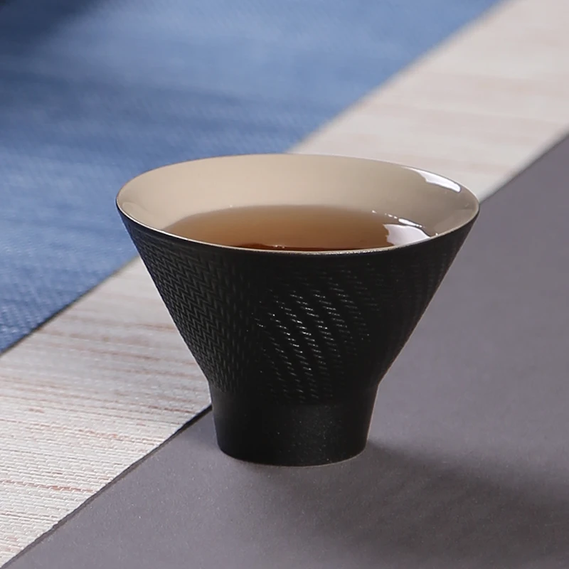 Винтажный стиль чайная чашка керамическая черная грубая керамика пуэр чашки