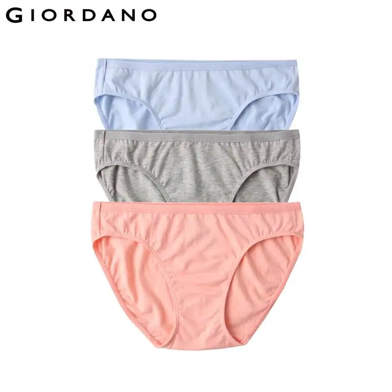 Giordano Три пары эластичных трусов выполненых из натурального хлопка,а так же имеется несколько цветовых решений