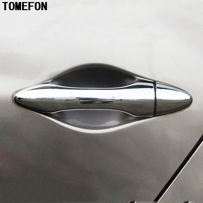 TOMEFON ABS Chrome For Hyundai Tucson IX35 2010 2011 2012 2013 2014 Side Door Hander Bar Cover Catch Molding Cap Exterior Trim