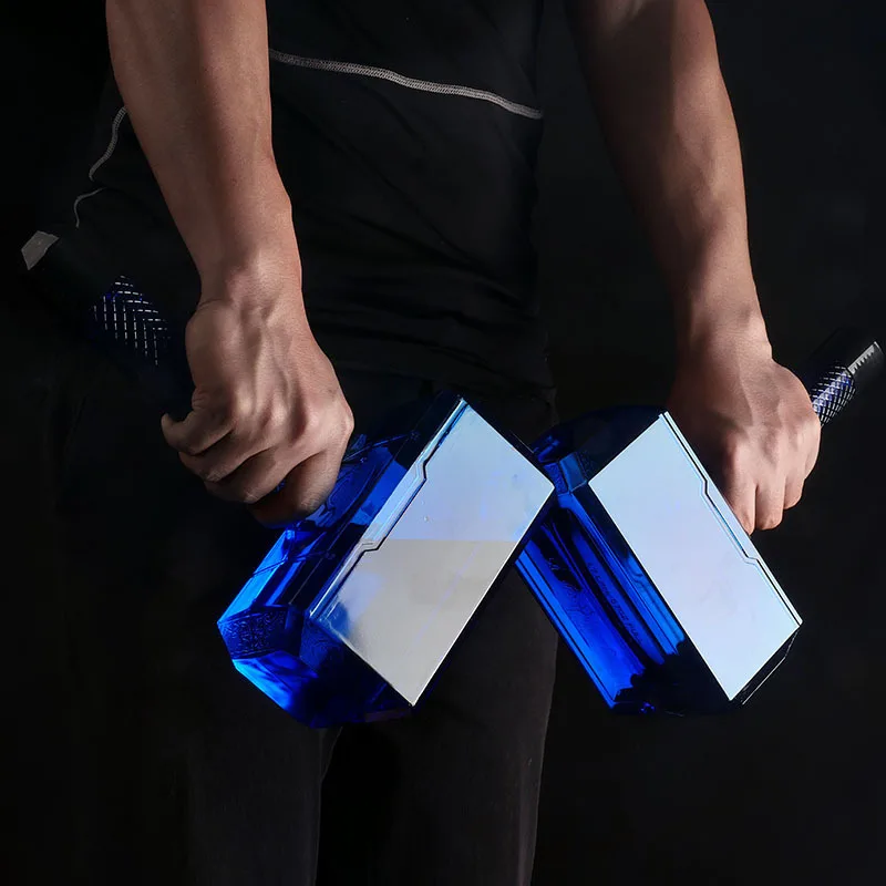 Botella de agua port&aacute;til de gran capacidad para deportes al aire libre, botella de agua con forma de martillo grande, para acampar, gimnasio, entrenamiento, viaje de Fitness-1
