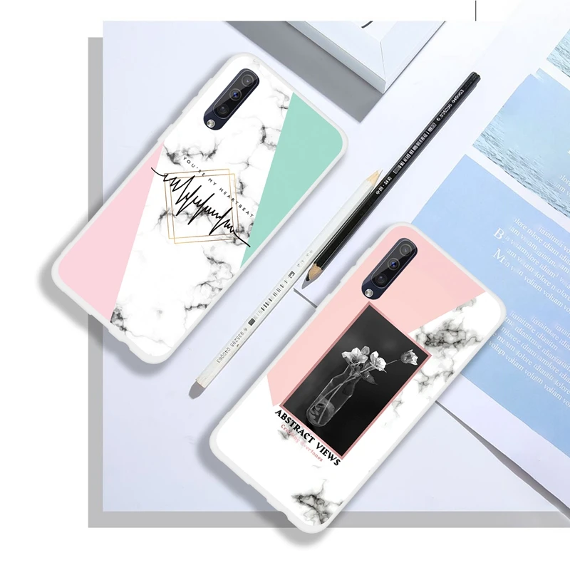 Чехол для Samsung Galaxy A50 мягкий чехол из ТПУ с рисунком мрамора M10 M20 A30 A40 A70 A6 A7 A8 plus 2018 A5