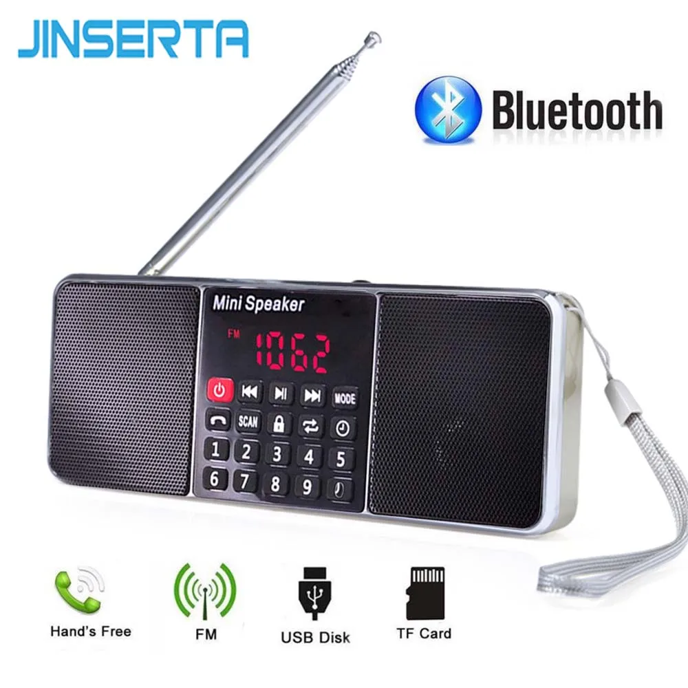 JINSERTA портативный Bluetooth динамик громкая связь поддержка звонков AM радио FM функция