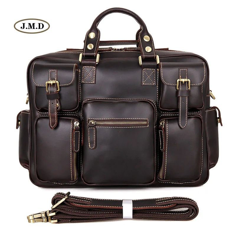 Хит продаж модные стильные мужские портфели из натуральной кожи с несколькими