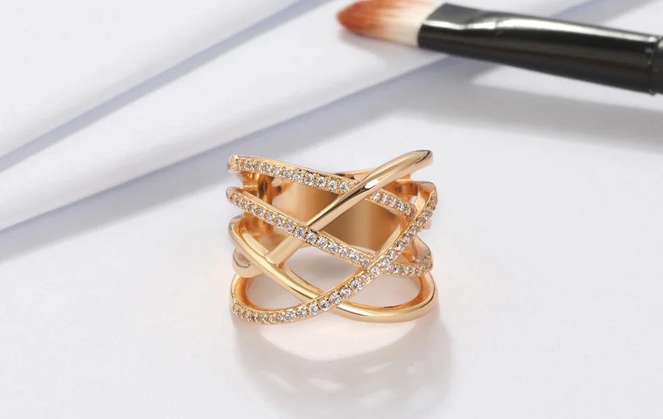 ORSA JEWELS женское Кольцо Стек стиль AAA Блестящий Циркон Серебряный цвет розовое золото цвет золотой цвет женские кольца ювелирные изделия подарок ROR85