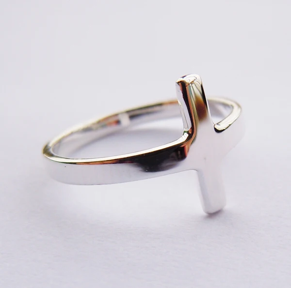 Твердые 925 пробы Серебряное кольцо с крестом|sterling silver cross rings|cross ringsilver ring |