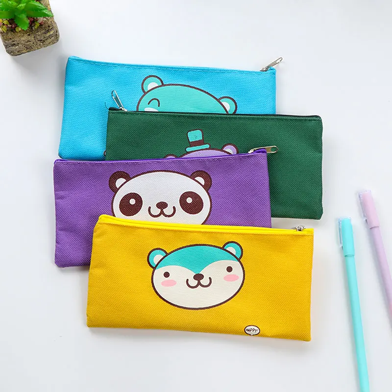 1x креативная сумка для канцелярских принадлежностей холщовая Водонепроницаемая