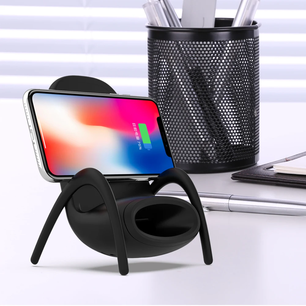 NYFundas stand Speaker Qi Wireless Charger Fast Charging Pad Music Loudspeaker For iPhone XS MAX XR X 8 Samsung S9 S8 plus dock |