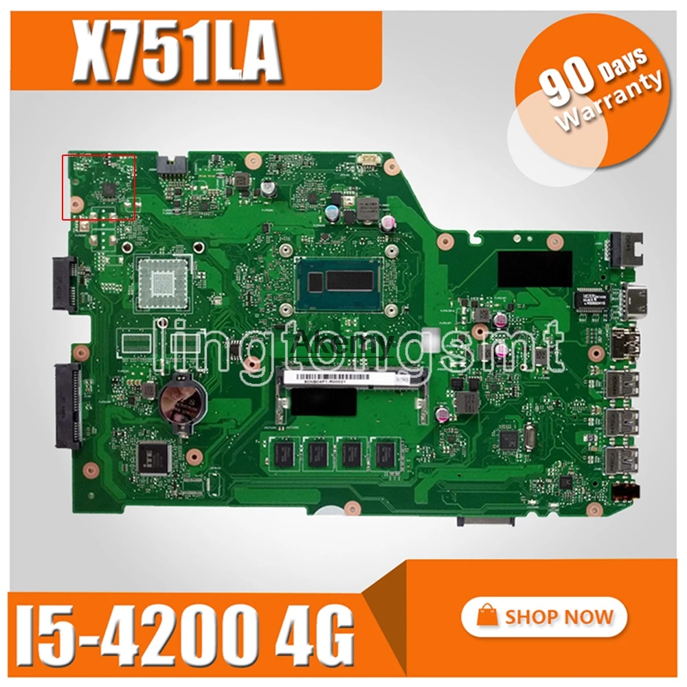 X751LA материнская плата I5-4200 REV2.0 для ASUS X751LN X751LK X751LAB R752L R752LD R752LN Материнская плата ноутбука X751LD материнская плата