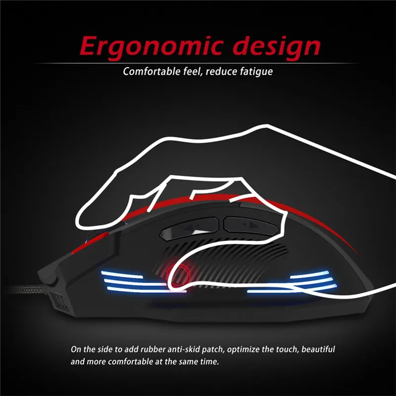 ZELOTES компьютерная периферийная игровая мышь Проводная T-60 7200 dpi 7 кнопок USB СВЕТОДИОДНЫЙ цветной кабель трекбол игровая мышь и мыши