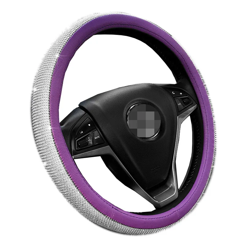 

Чехол стразы на руль автомобиля, универсальный Модный чехол средней длины 36-38 см для всех сезонов