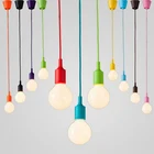 Разноцветный подвесной светильник s E27 лампы Эдисона Плетеный подвесной провод силикагель Подвесная лампа 110 В 220 В