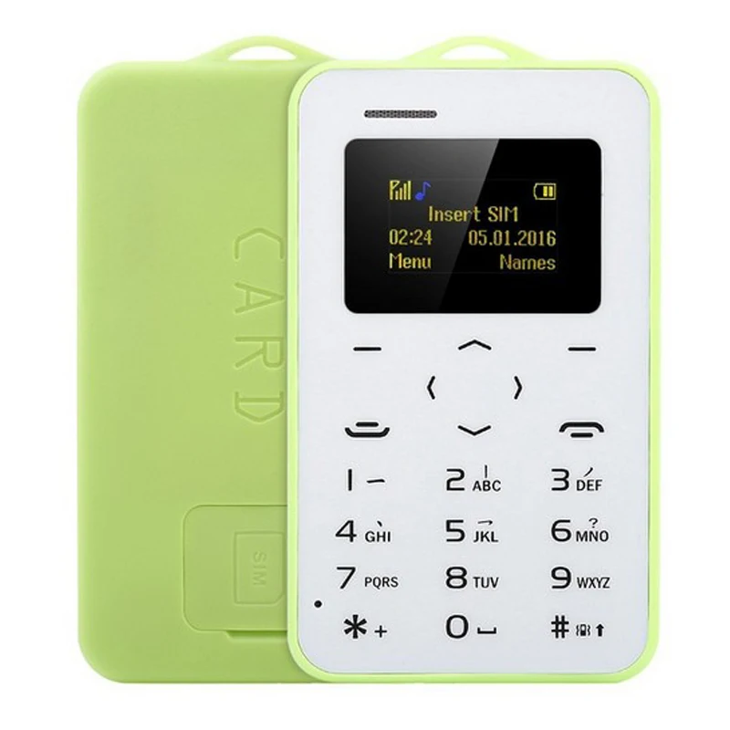 Лидер продаж AIEK C6 1.0 дюймов ультра тонкий Mini Card телефон Bluetooth календарь
