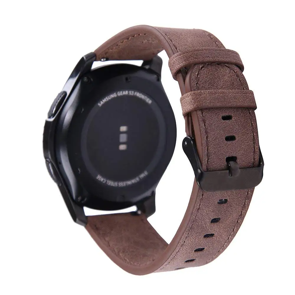 Кожаный ремешок 22 мм для Samsung Galaxy Watch 46 мм/Gear S3 наручный Huawei GT 2 1 мм/2 Pro