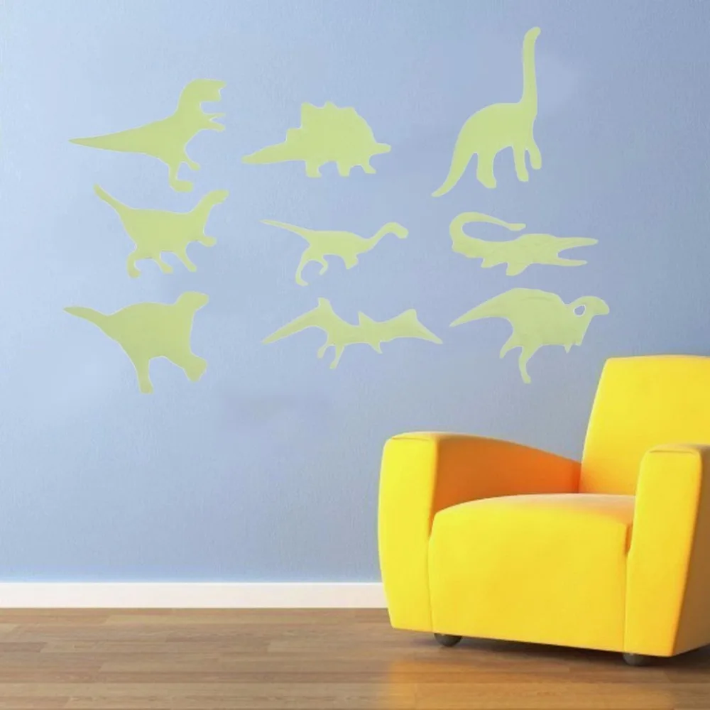 2018 9pcs/set DIY Fluorescent Toys Glow In Dark Wall Ceiling Fridge Sticker Dinosaur Animal Pattern Children Bedroom Decoration | Дом и сад