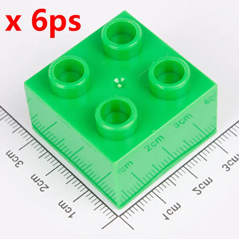 Diy-R501-3x6pcs Большой размер DIY Duploe Happy House аксессуары строительные блоки фигурка животного двора кирпичи дублированные игрушки для детей - Цвет: Diy-R501-3x6pcs
