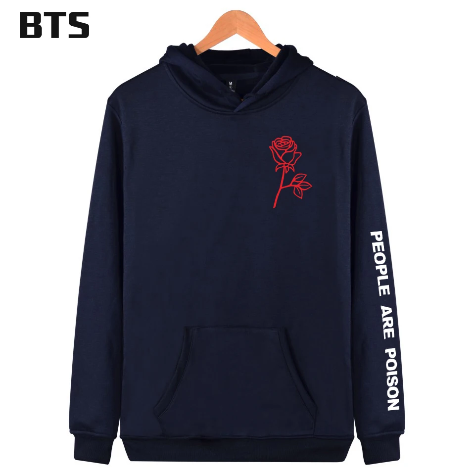 BTS/зимняя одежда толстовка с капюшоном и принтом Люди ядовитые розы|hoodie with|printed