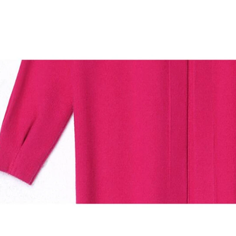

2021 Autumn New Women Knitted Cardigan Plus size 4XL Round Neck Medium-long Sweater Solid Long-sleeved Loose Knitted Women Coat