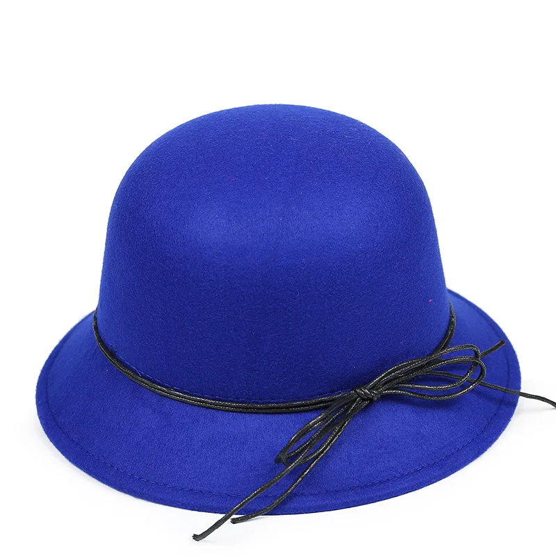 [FEILEDIS] черные и красные шляпы Fedora для женщин имитация шерсти фетровая шляпа из