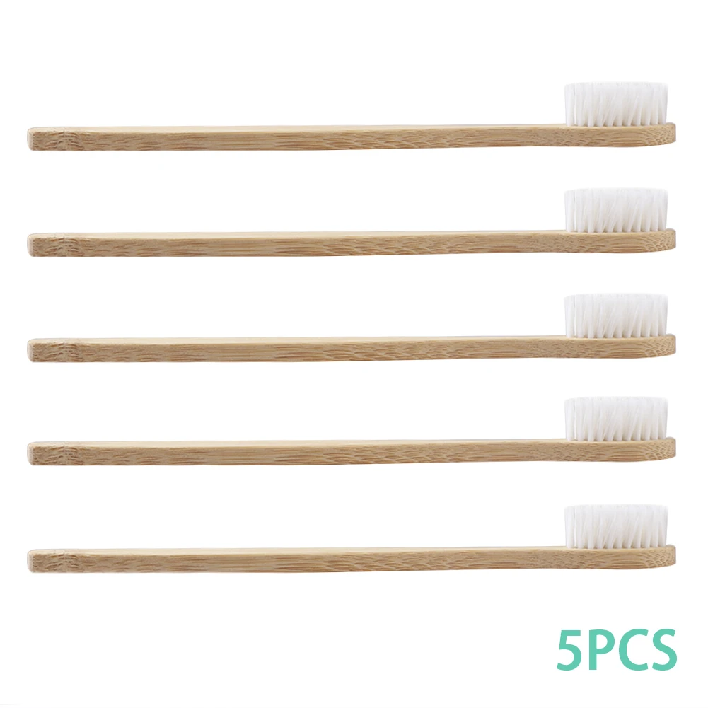 

5pcs Portable Bamboo Toothbrush Soft Bristle Dental Oral Care Travel Tooth Brush