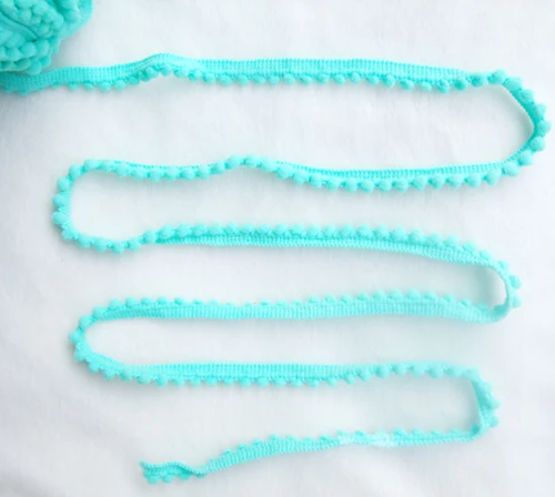 5 ярдов милый светло-бирюзового синего цвета из полиэстера с помпоном кисточками