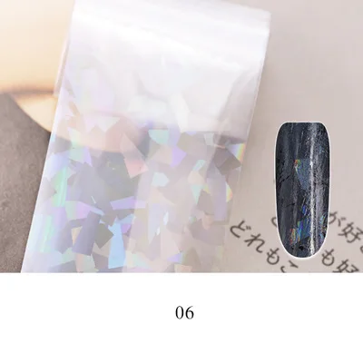 1 шт. прозрачная Лазерная пленка для переноса ногтей Holo шаблон DIY Nail Art Tip Full Cover голографическая наклейки на ногти из фольги - Цвет: XK06