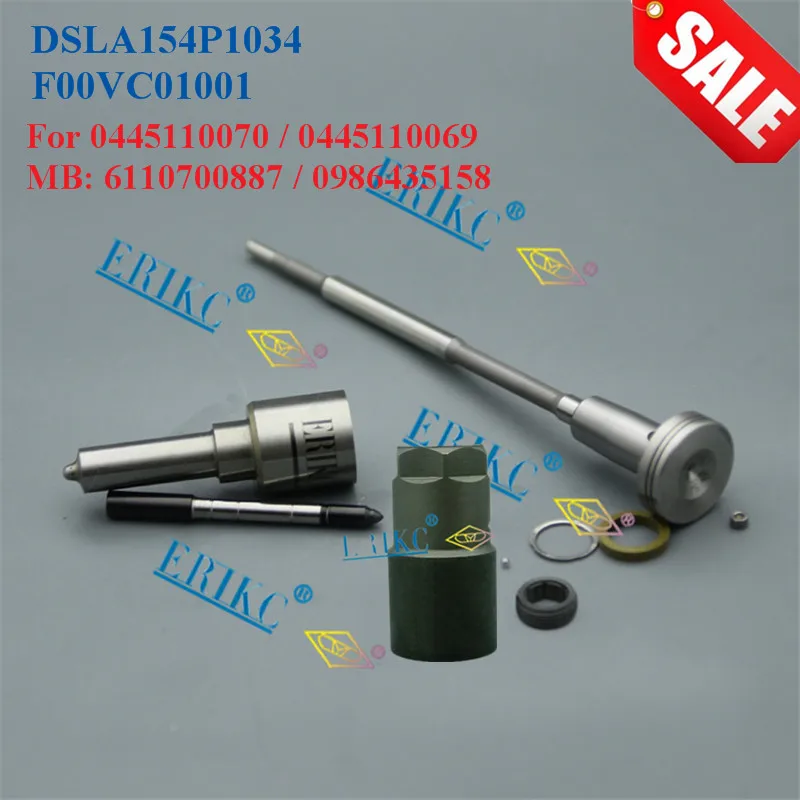 

ERIKC F00ZC99027 Fuel Injector Nozzle DSLA154P1034 Sprayer Control Valve F00VC01001 Spare Overhaul Repair Kit CR for 0445110069