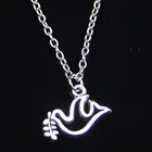 20 шт. Новое модное ожерелье 20x13 мм мир голубь оливковые Подвески Короткие Длинные Женщины Мужчины ошейник подарок ювелирные изделия Чокер