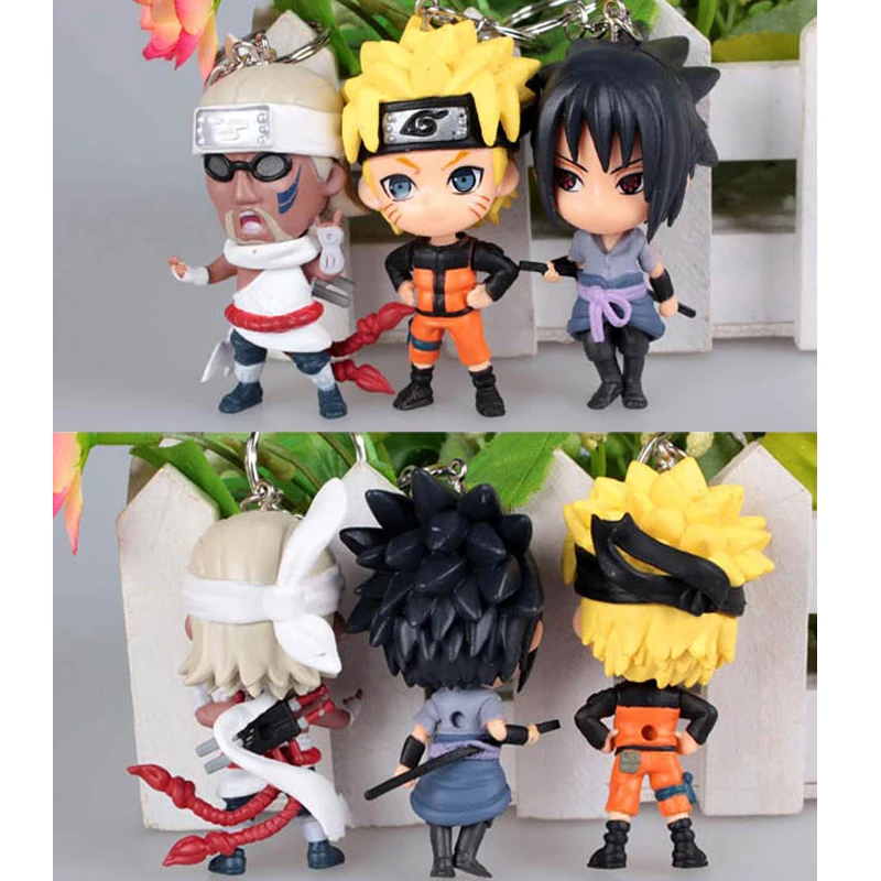 

1PC Character Anime Sasuke ITACHI Keychain Keyrings Pendant Action Figures Anime PVC Figures figurine