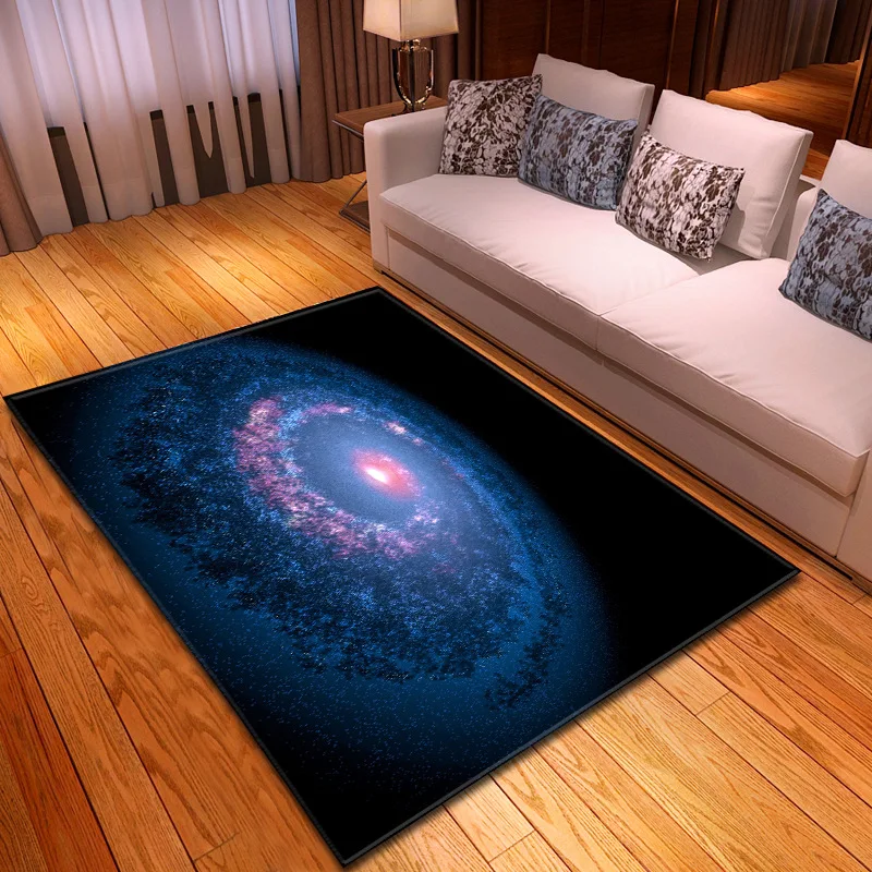 Galaxy Space Stars напечатаны 3D ковры для гостиной, спальни, коврики для гостиной, чайный коврик для стола, мягкий фланелевый декоративный ковер большого размера