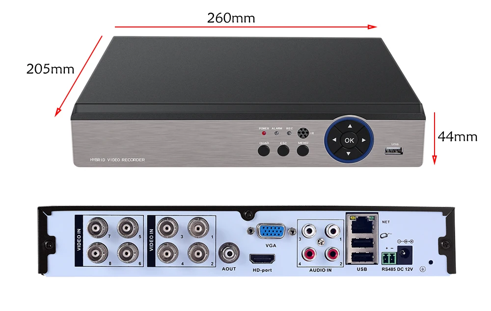 USAFEQLO 8CH 4K 5MP Гибридный DVR 6 в 1 CCTV Поддержка 8MP AHD камера P2P аудио вход XMEye