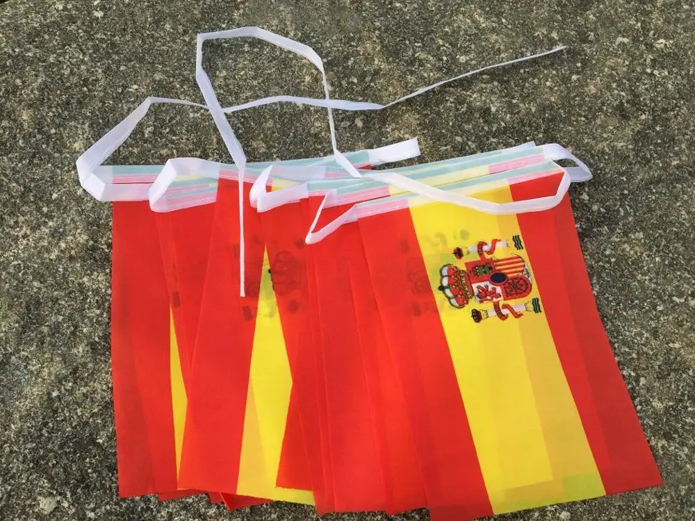 9 м длинный Испанский флаг Вымпел Spainish String Banner britain Buntings Festival Party праздничные