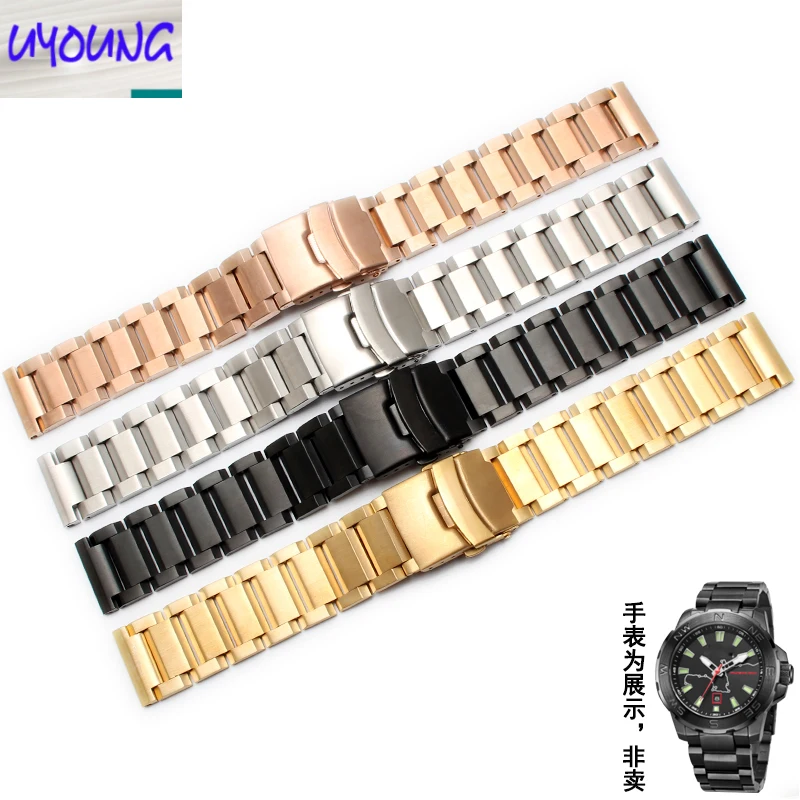

UYOGN Black Steel Bracelet Steel Stainless Steel Bracelet for Wanlong Jeep Watch 20 22 24mm
