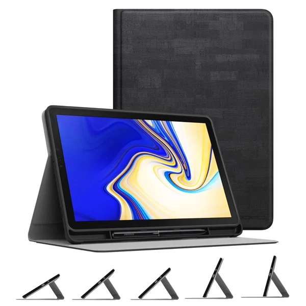Slate Black Чехол для samsung Galaxy Tab S4 10,5 с держателем S, многоугольная подставка, Мягкий ТПУ легкий чехол для Galaxy Tab S4 10,5 - Цвет: Slate Black