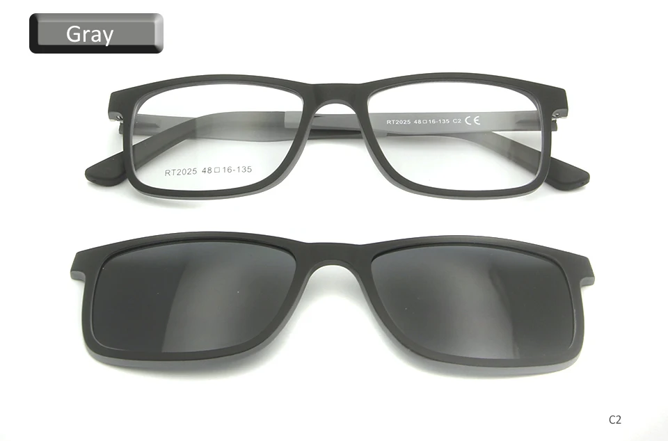 gray frame Сверхлегкий Ultem очки рамки черный для мальчиков девочек магнитный зажим солнцезащитные очки поляризационные Uv400 квадратный рецепт близорукость линзы - Цвет линз: gray frame