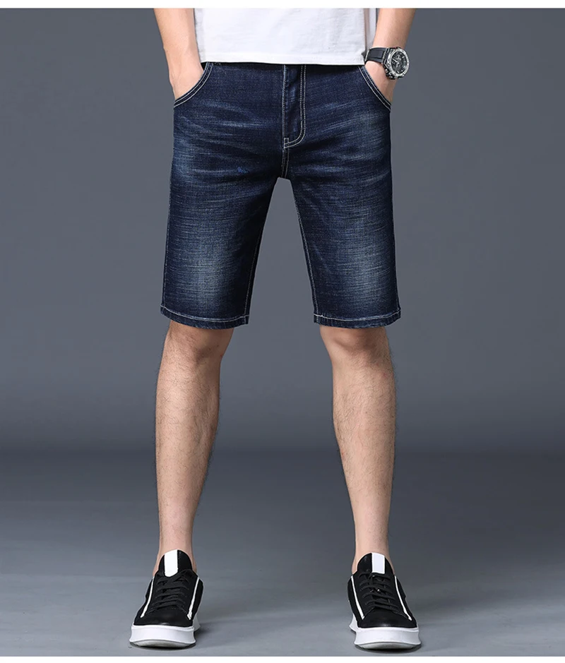 Men's Denim Shorts Good Quality Short Jeans Men Cotton Solid Straight Short Jeans Male Blue Casual Short Jeans High Quality