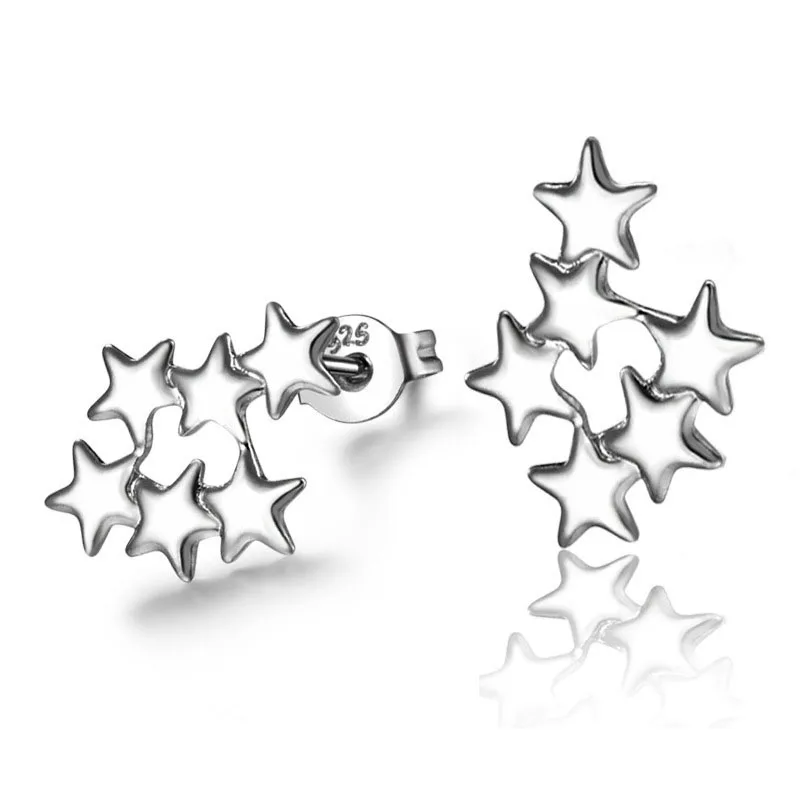 Женские серьги гвоздики с 6 звездами pendientes plata jewelry|aretes cute|stud earringsstar stud earrings |