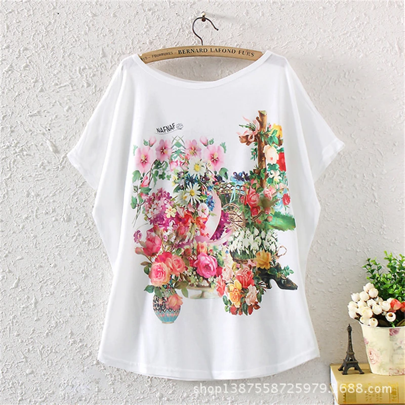 Женская свободная футболка Explosion с короткими рукавами и круглым вырезом лето