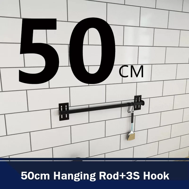 50cm Hanging Rod 304 нержавеющая сталь сушилка для посуды настенная кухонная полка сливная чаша столовые приборы подстаканник Подставка-сушилка для посуды с поддоном кухонный Органайзер - Цвет: 50cm Hanging Rod